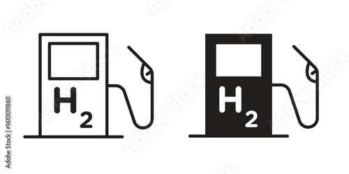 hydrogen fuel pump icon outline vector Thin line. flat vector simple elements.