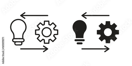 Implementation icon outline vector Thin line. flat vector simple elements.