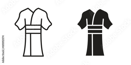 Kimono icon outline vector Thin line. flat vector simple elements.