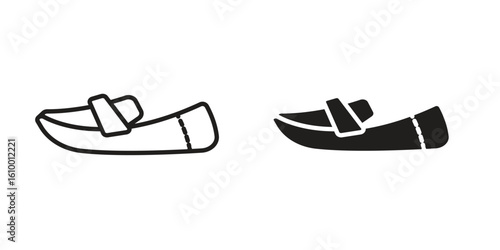 Loafer icon outline vector Thin line. flat vector simple elements.