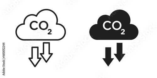 Low carbon dioxide icon outline vector Thin line. flat vector simple elements.