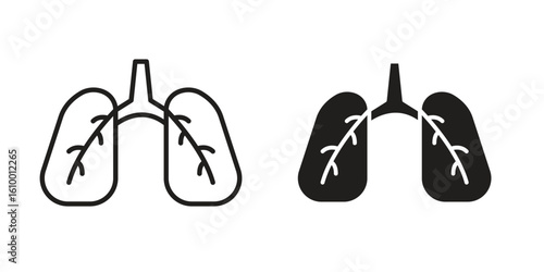 Lung icon outline vector Thin line. flat vector simple elements.