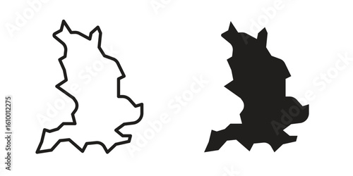 Map of England icon outline vector Thin line. flat vector simple elements.