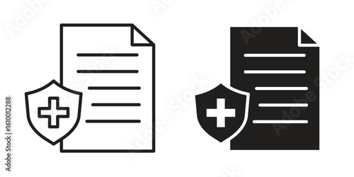Medical insurance icon outline vector Thin line. flat vector simple elements.