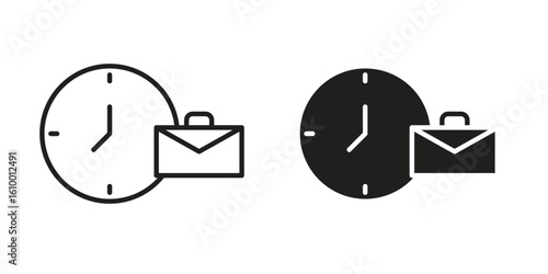 Office time icon outline vector Thin line. flat vector simple elements.