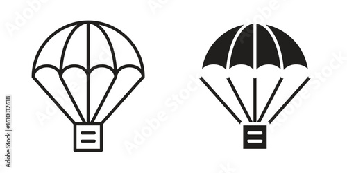 Parachute icon outline vector Thin line. flat vector simple elements.