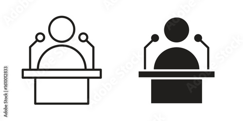 Politician speaker icon outline vector Thin line. flat vector simple elements.