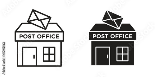 Post office icon outline vector Thin line. flat vector simple elements.