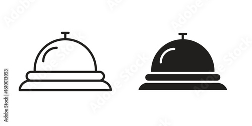 Reception bell icon outline vector Thin line. flat vector simple elements.