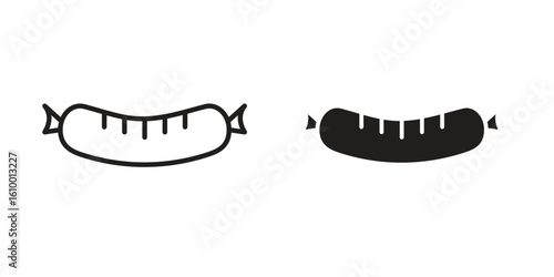 Sausage icon outline vector Thin line. flat vector simple elements.