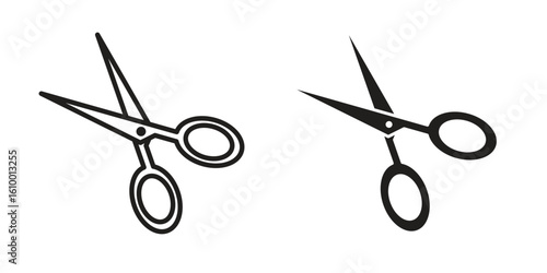 Scissors icon outline vector Thin line. flat vector simple elements.