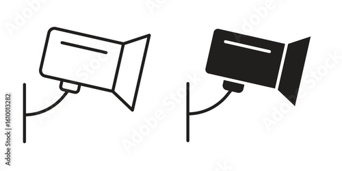 Security camera icon outline vector Thin line. flat vector simple elements.