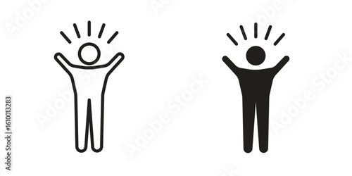 Self confidence icon outline vector Thin line. flat vector simple elements.