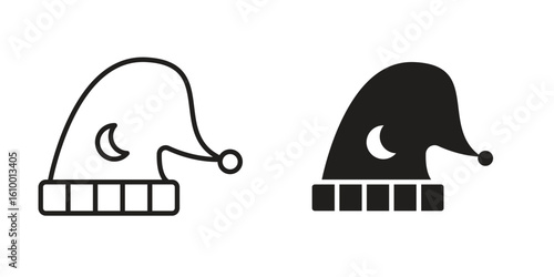 Sleeping Hat icon outline vector Thin line. flat vector simple elements.