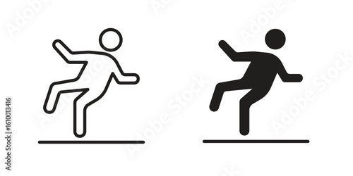 Slippery floor icon outline vector Thin line. flat vector simple elements.