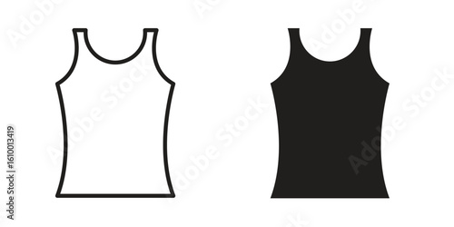 Sleeveless shirt icon outline vector Thin line. flat vector simple elements.