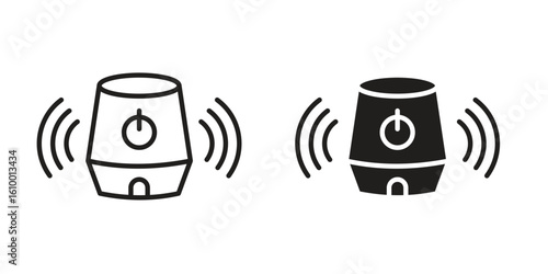 Smart speaker icon outline vector Thin line. flat vector simple elements.