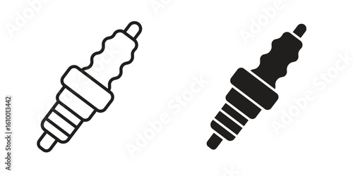 Spark plug icon outline vector Thin line. flat vector simple elements.