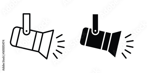 Spotlight icon outline vector Thin line. flat vector simple elements.