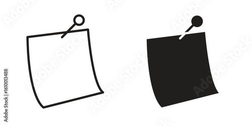 Sticky note icon outline vector Thin line. flat vector simple elements.