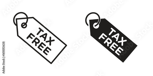 Tax free icon outline vector Thin line. flat vector simple elements.