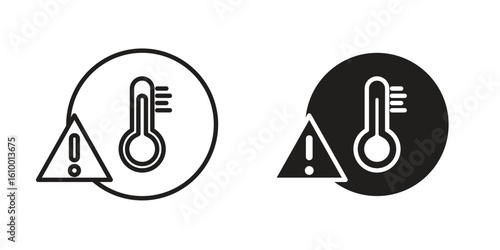 Temperature warning sign icon outline vector Thin line. flat vector simple elements.