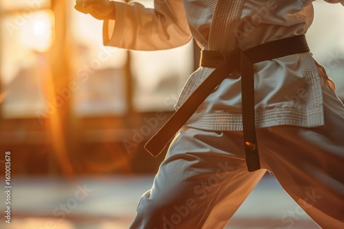 Karate Fighter in Action Pose