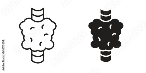 Thyroid icon outline vector Thin line. flat vector simple elements.