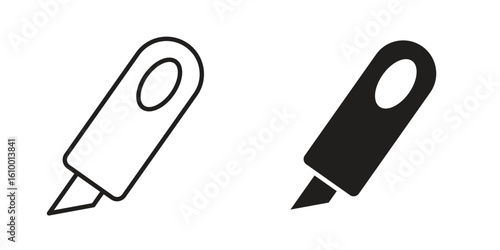 Utility knife icon outline vector Thin line. flat vector simple elements.