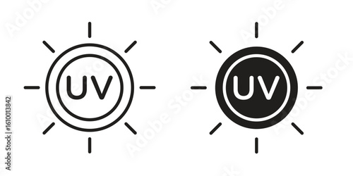 UV icon outline vector Thin line. flat vector simple elements.