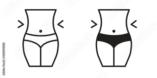 Weight loss icon outline vector Thin line. flat vector simple elements.