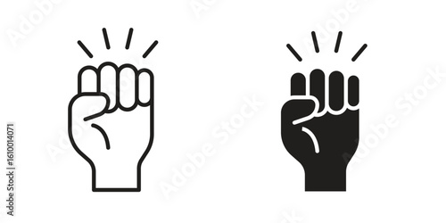 Will power icon outline vector Thin line. flat vector simple elements.