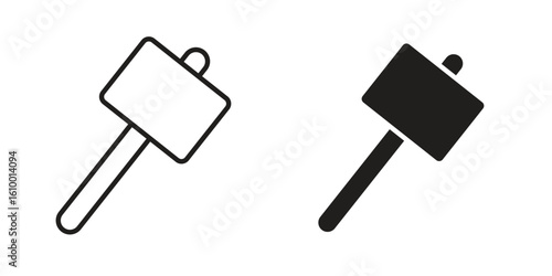 Wooden mallet icon outline vector Thin line. flat vector simple elements.