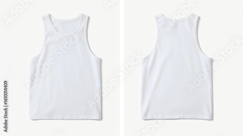 Wallpaper Mural Blank tank top color white front and back view on white background Torontodigital.ca