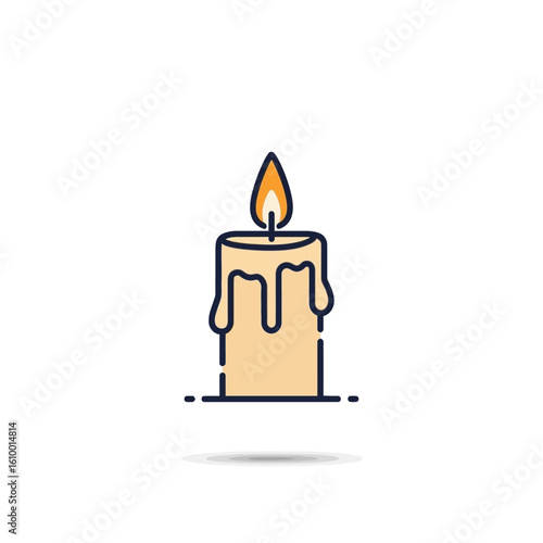 Candle Light, Home Decor, Cozy Atmosphere, Digital Illustration, Warm Environment, Artistic Viewpoint, Serenity Concept