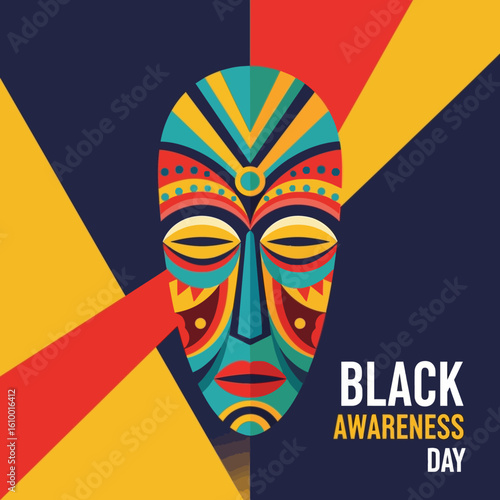 Cultural Celebration, Black Awareness Day, Abstract Art, Digital Illustration, Vibrant Colors, Artistic View, Social Significance