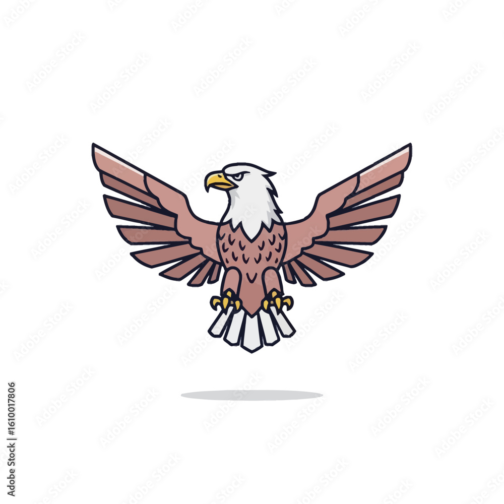 Fototapeta premium Action of a Flying Eagle Illustration in Nature, Bold Graphic Design, Vibrant Colors, Enthralling Wildlife Art