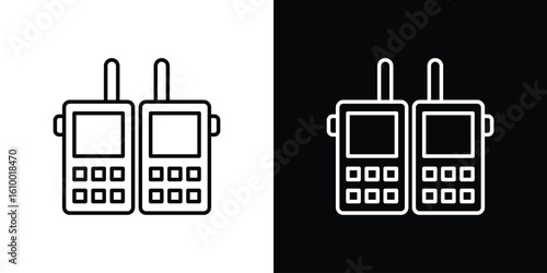 Two way radio icon vectors - high quality black style vector icons