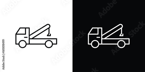Tow truck icon vectors - high quality black style vector icons