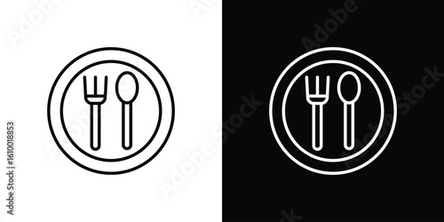 Spoon and Fork icon vectors - high quality black style vector icons