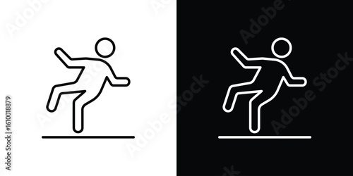 Slippery floor icon vectors - high quality black style vector icons