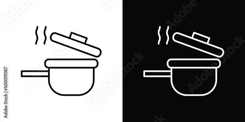 Sauce pan icon vectors - high quality black style vector icons