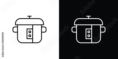 pressure cooker icon vectors - high quality black style vector icons