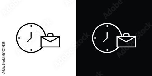 Office time icon vectors - high quality black style vector icons