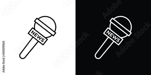 News microphone icon vectors - high quality black style vector icons