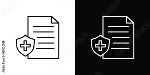 Medical insurance icon vectors - high quality black style vector icons