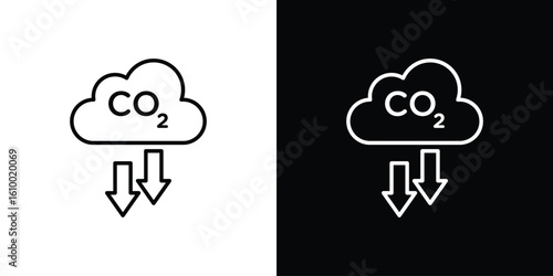 Low carbon dioxide icon vectors - high quality black style vector icons