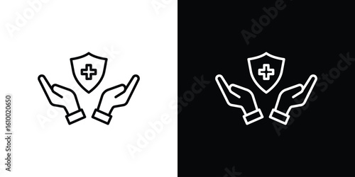 Health insurance icon vectors - high quality black style vector icons