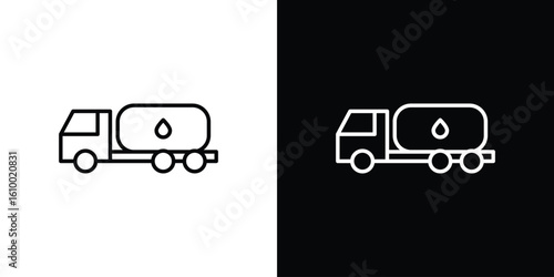 Fuel truck icon vectors - high quality black style vector icons