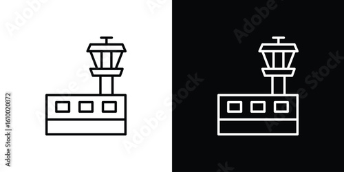 Flight Control tower icon vectors - high quality black style vector icons